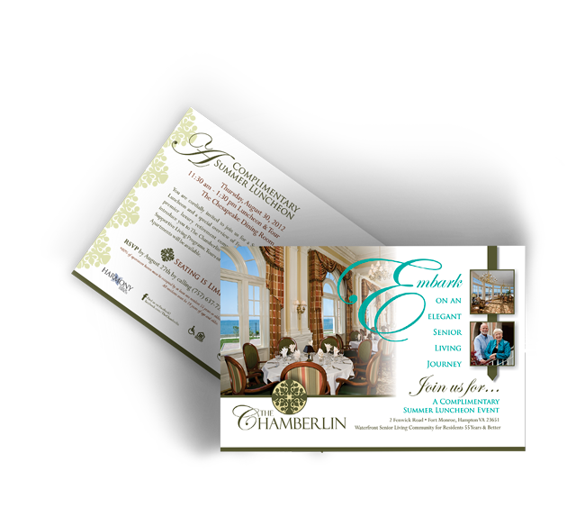 Graphic Design of Direct Mail for The Chamberlin