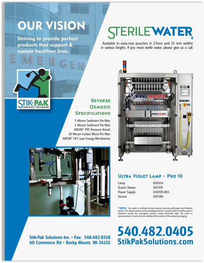Graphic Design of Cut Sheet for Stik-Pak Solutions