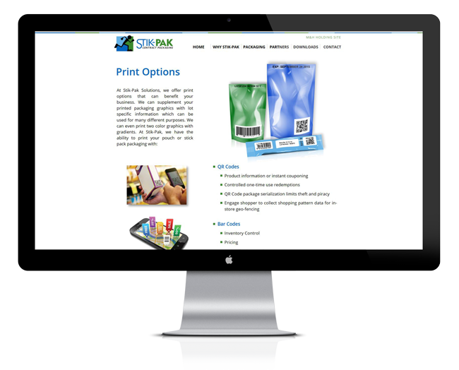 Web Design for Stik-Pak Solutions